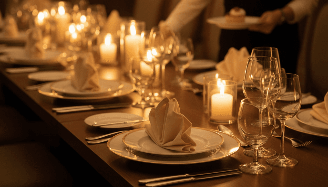 Event coordination and luxury table setting for intimate gatherings