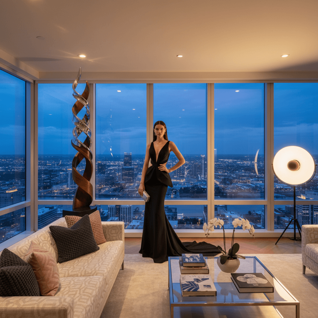 Luxury penthouse with Nashville skyline view